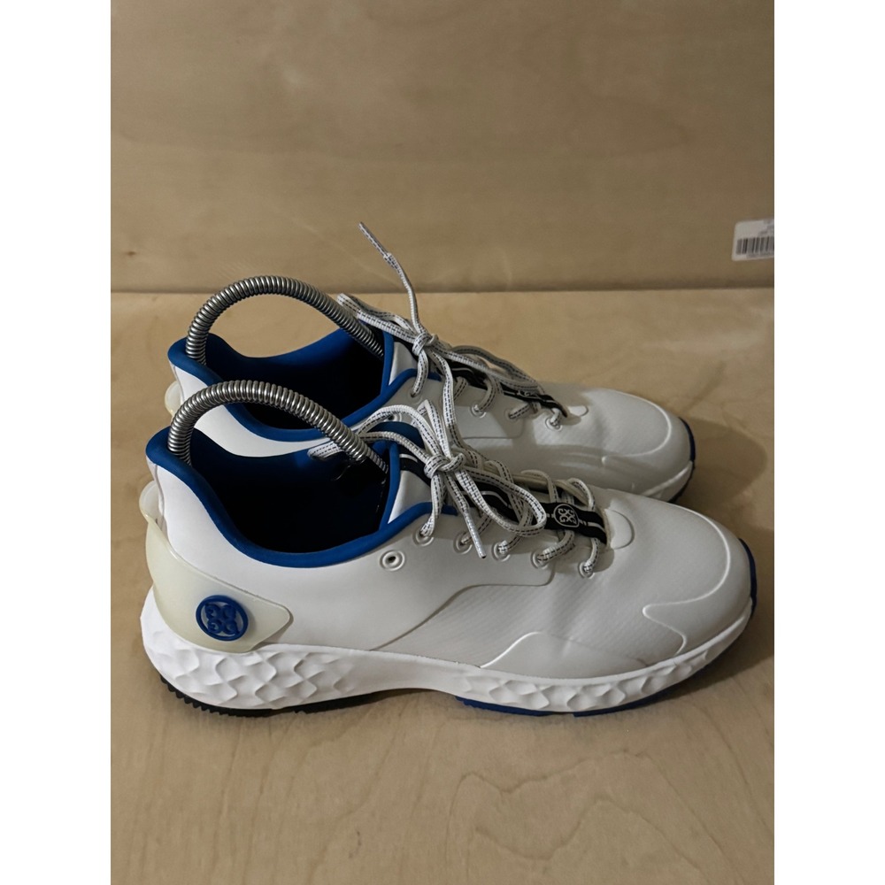 G/FORE MG4+ Mens Golf Shoes White Royal Blue Water Resistant Spikeless Sneakers